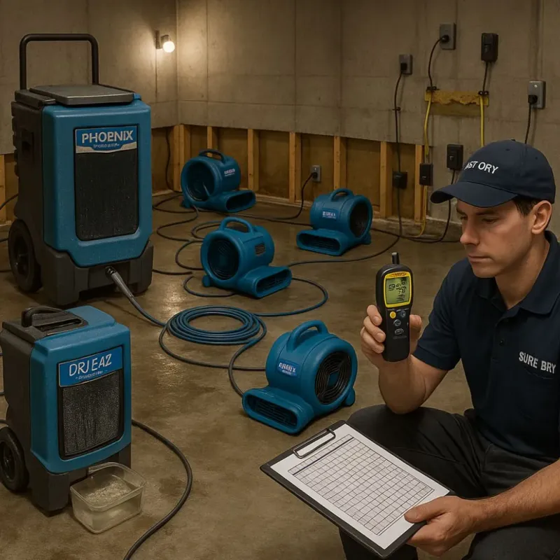 Structural Drying and Dehumidification process in Alamo, TN